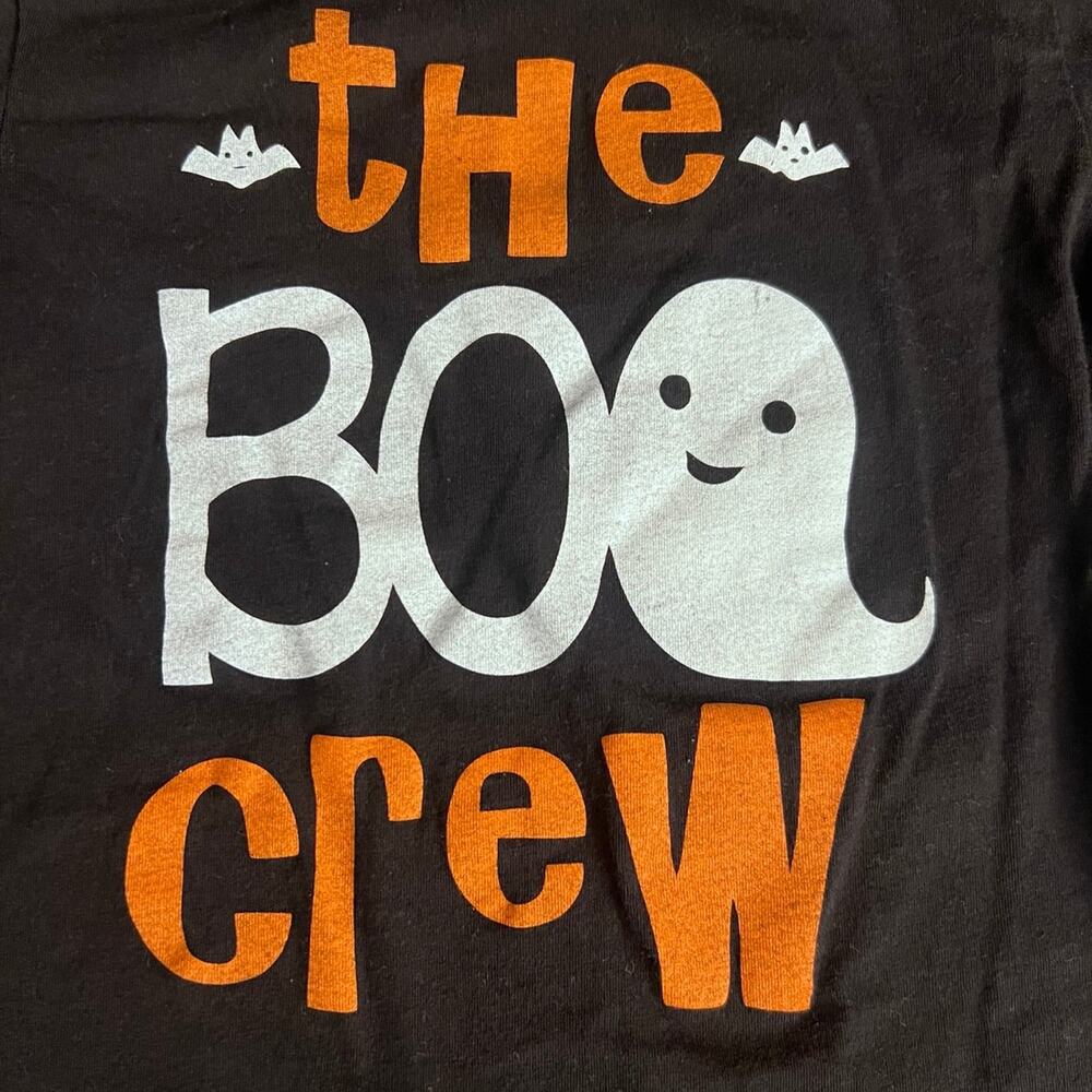 Halloween The Boo Crew Ghost 4T Kids Black Tee Shirt - See Pics!